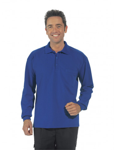 Polo-Shirt Langarm, königsblau