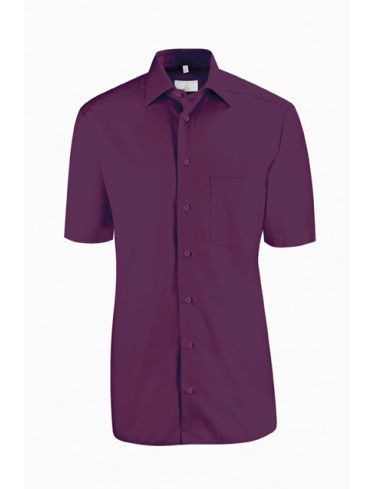 Herren-Hemd Kurzarm Regular Fit, brombeere