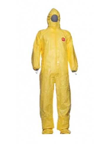 DuPont Tychem F 6000 TF169TGY Hazmat Coverall Respirator Fit Hood and Boots