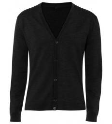 Herren Cardigan, Schwarz, Regular Fit