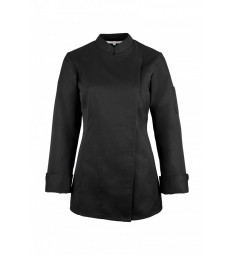 GREIFF Damen-Kochjacke Regular Fit, Langarm, Schwarz