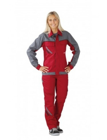Planam Damen Bundjacke rot/schiefer/schwarz