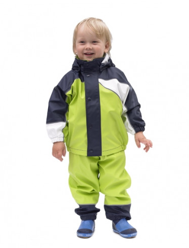 ELKA Dreifarbiger Regenanzug marine/lime/weiss