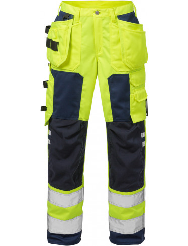Hi-Vis Funktionsbundhose 2125, Warngelb-Marine