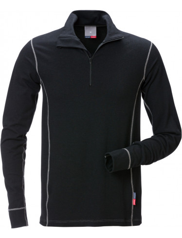Flame Zipper Langarm T-Shirt 7029 MOF, Schwarz