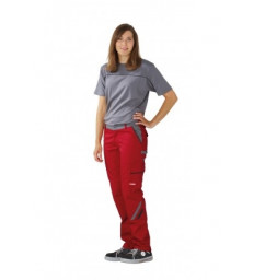 Planam Damen Bundhose rot/schiefer/schwarz