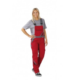 Planam Damen Latzhose rot/schiefer/schwarz