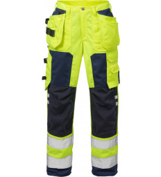 Hi-Vis Funktionsbundhose 2125, Warngelb-Marine