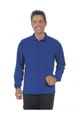 Polo-Shirt Langarm, königsblau