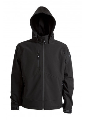 ELKA Softshelljacke mit Kapuze, Schwarz