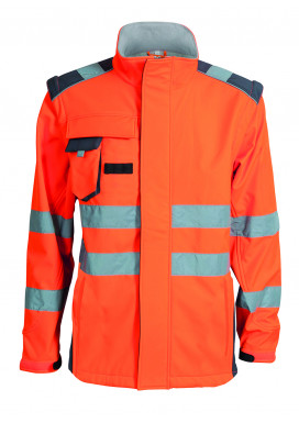 ELKA Softshelljacke mit abzippbaren Ärmeln, Warnorange