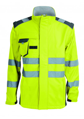 ELKA Softshelljacke mit abzippbaren Ärmeln, Warngelb