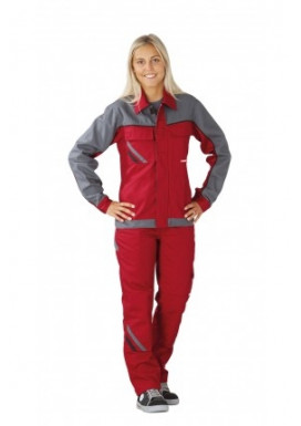 Planam Damen Bundjacke rot/schiefer/schwarz