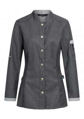 Greiff Damen Kochjacke Bikerstyle, denim-anthrazit