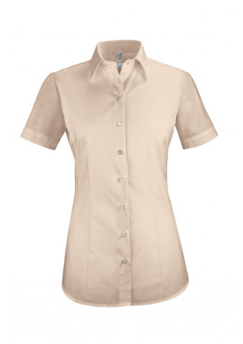 Damen-Bluse Basic Kurzarm Regular Fit, beige