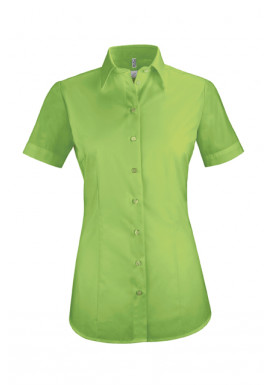 Damen-Bluse Basic Kurzarm Regular Fit, apfelgrün