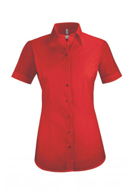 Damen-Bluse Basic Kurzarm Regular Fit, rot
