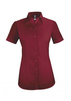Damen-Bluse Basic Kurzarm Regular Fit, bordeaux