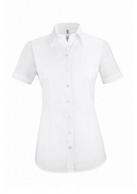 Damen-Bluse Basic Kurzarm Regular Fit, weiß