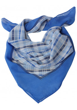 Tuch bedruckt Kariert-Bleu