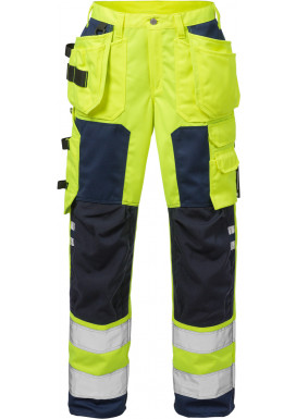 Hi-Vis Funktionsbundhose 2125, Warngelb-Marine
