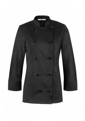 GREIFF Damen-Kochjacke Regular fit, Langarm, Schwarz