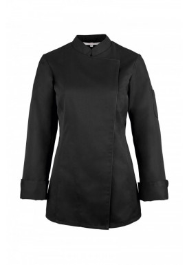 GREIFF Damen-Kochjacke Regular Fit, Langarm, Schwarz