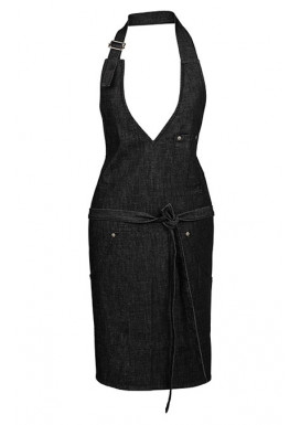 GREIFF Damen Latzschürze Black Denim